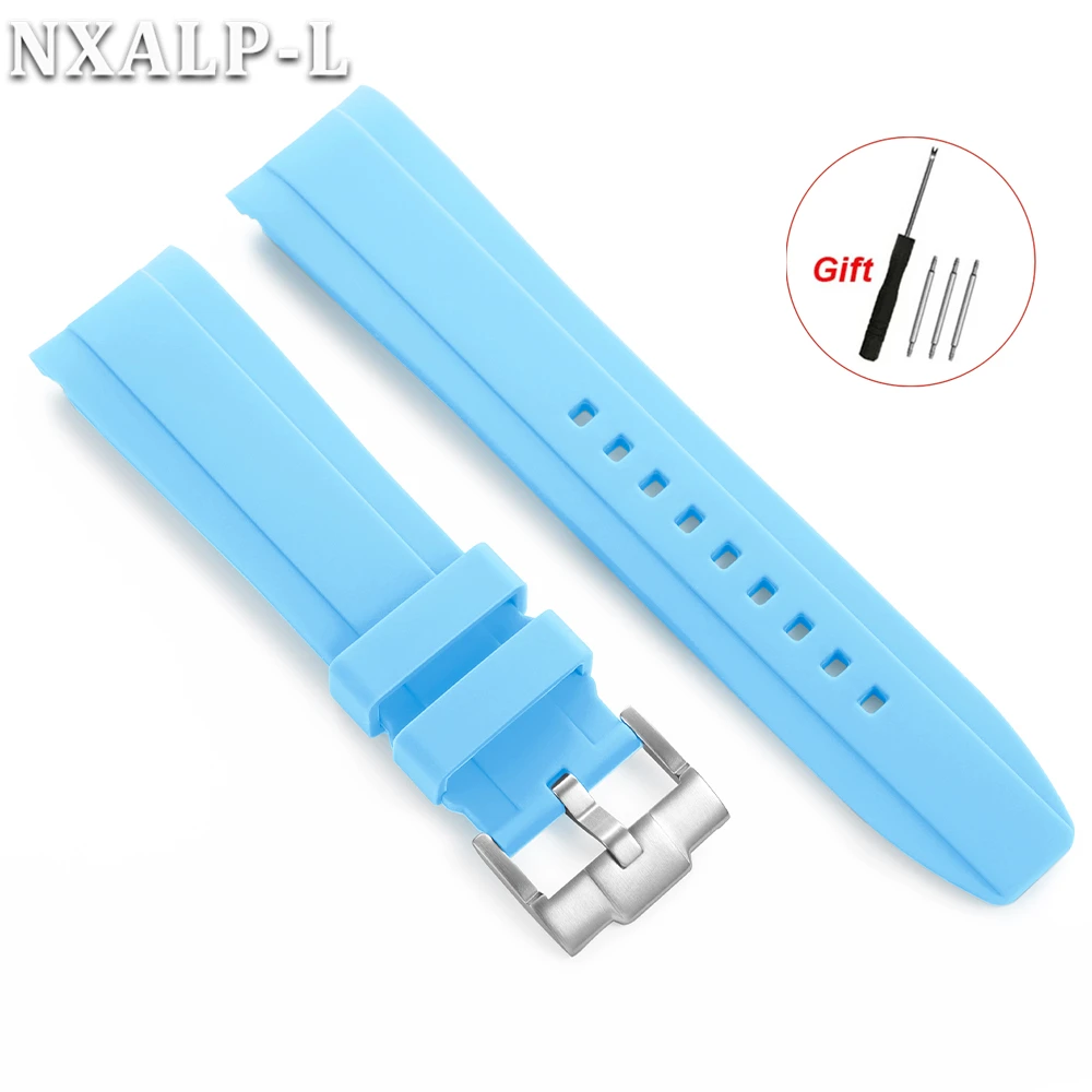 Soft Silicone Curved End Waterproof Watch Band Bracelet