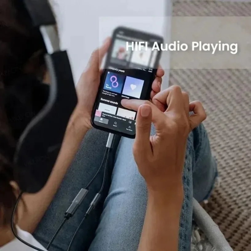 Type-C-AUX ̺  Type-C 3.5mm AUX ̾ ȯ DAC Ĩ PD 60W      ī