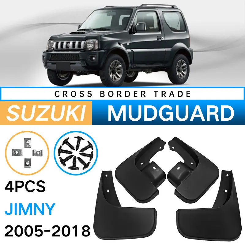 For Suzuki Jimni 2005-2018 Mud Flaps Auto Splash Guard Mudguards Mudflaps Front Rear Fender Anti-Splash Guards Car Accessories