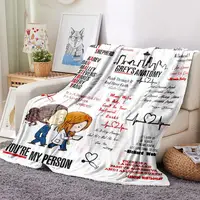 Lazy Person Blanket Grey‘s Anatomy You're My Person Flannel Blanket Romantic Couple Cover Gift For Couch or Sofa Cross-border 1