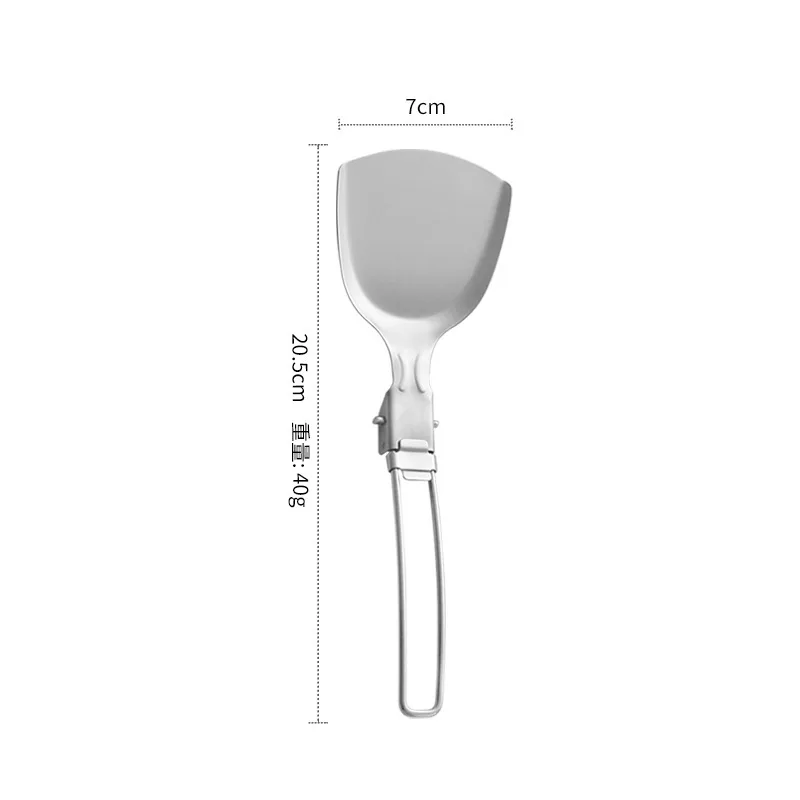 Outdoor Camping Tableware Foldable Spoon Soup Ladle Stainless Steel Abrasion-resistant Portable Cooking Spoon Utensil Tool