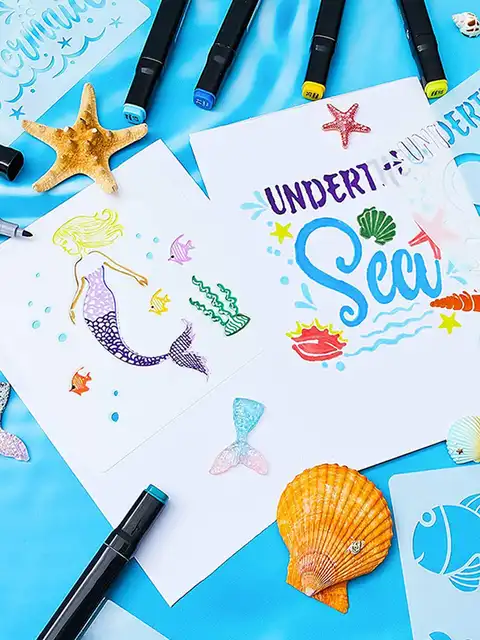 Reusable Sea Life Stencils 3