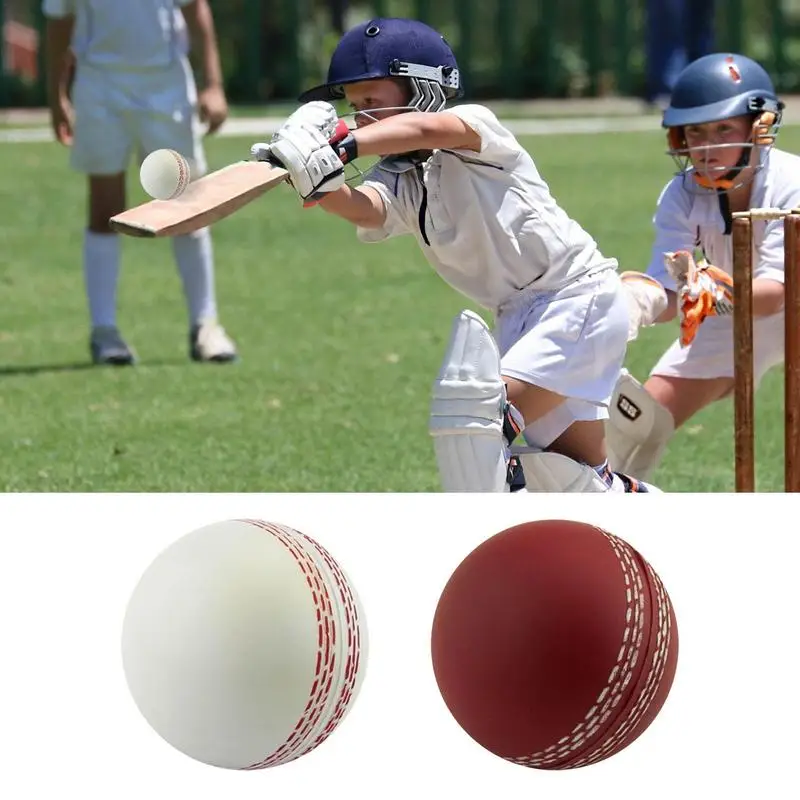 3pcs Sports Cricket Ball PU Stress Ball Sports Practice Decompressions For Indoor Outdoor Garden Beach Family Games cricket ball