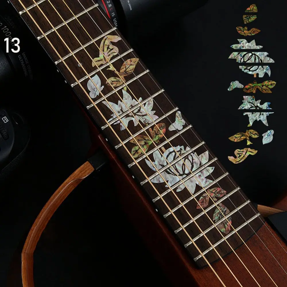 Instrument Decorations: Ultra Thin Cross Inlay Fretboard Stickers for Electric Guitar Accessories