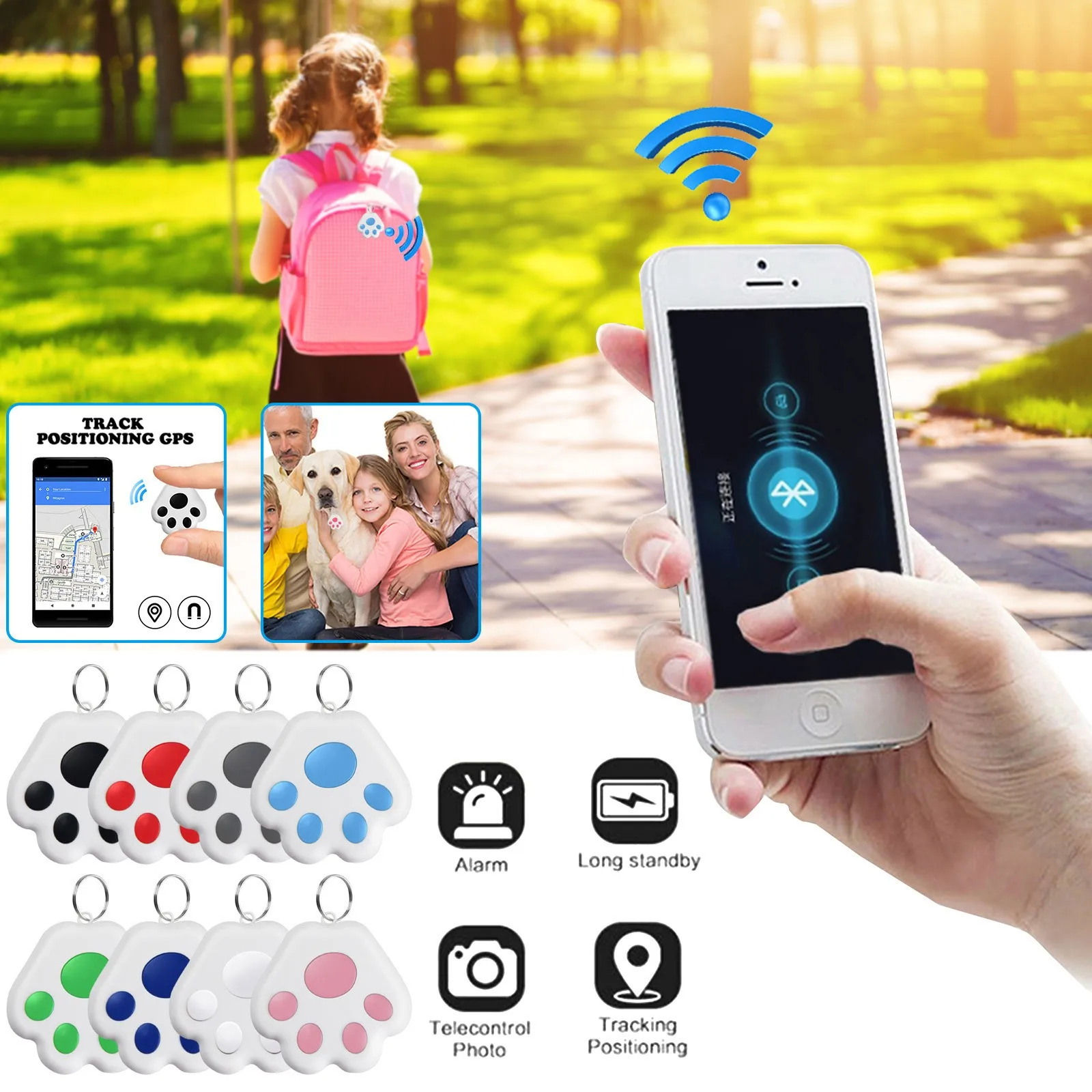 Smart GPS Tracker Bluetooth-compatible Locator Tracer For Pet Dog Cat Kids Car Wallet Smart Tag Anti-Lost Key Ring Accessories gps locator key finder anti lost tracker anti lose tracker item locator anti lost locator key chain locator