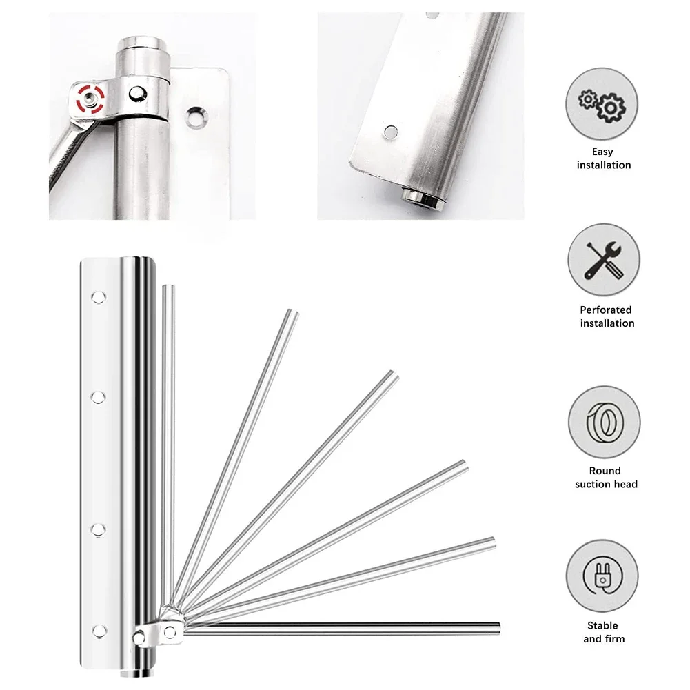Door Closer Stainless Steel Automatic Mounted Spring Door Closer Adjustable Slightly Loosen Home Improvement Hardwar
