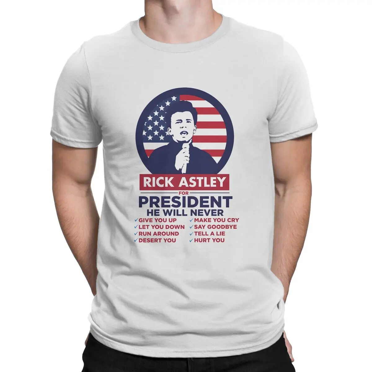 

Rick Astley для President1 Специальная футболка Rick Astley Повседневная футболка горячая Распродажа футболка для взрослых