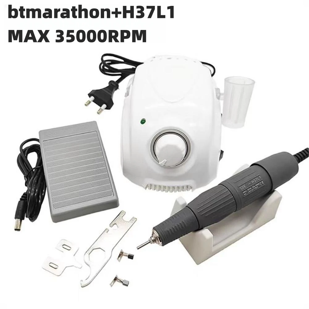 65W BT Marathon Champion-3 Manicure Machine 45K 35K H37L1 H200 Handle Electric Nail Drill Milling Cutter Polishing Nail File Set 2
