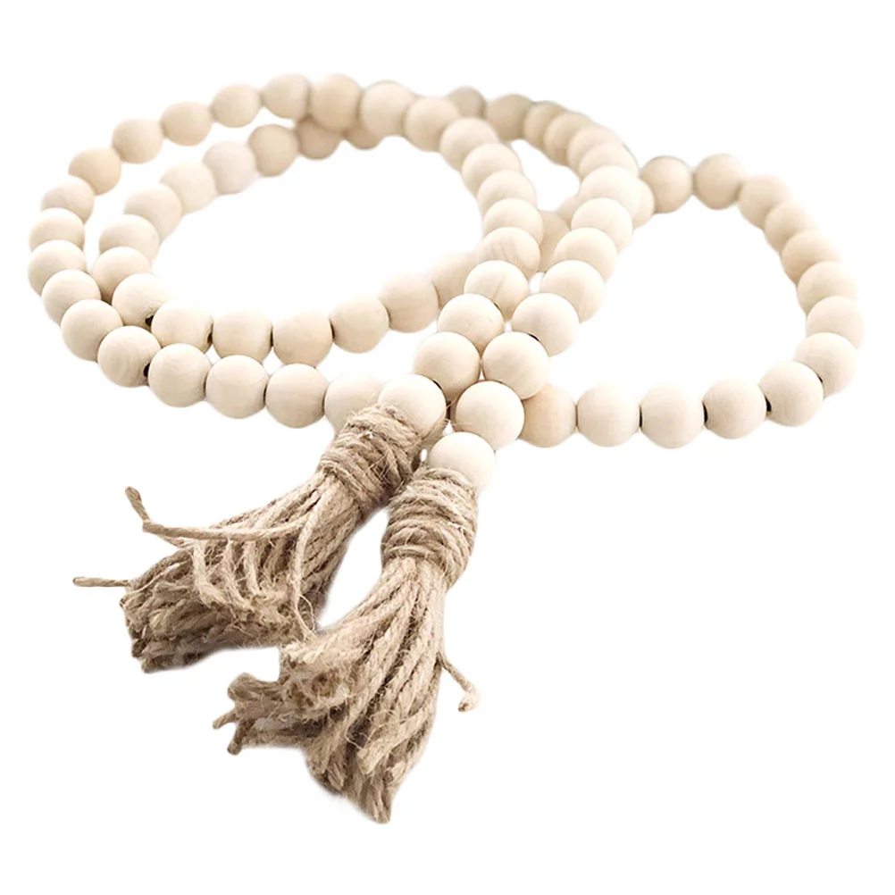 

Country Christmas Decorations Wood Beads Tassel Pom Pom Garland Closet Door Handle Decor Wooden Bowls for Decor Farmhouse Decor