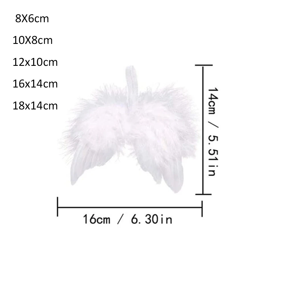 Lovely 10Pcs Wedding Home Decoration White Hanging Ornament Feather Wing Christmas Tree Decor Angel Wings