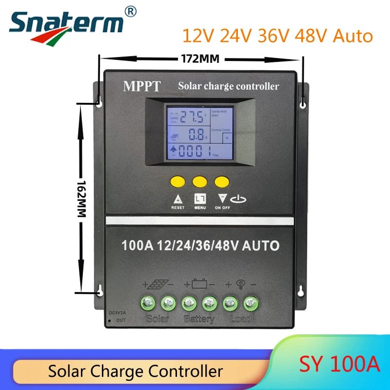 MPPT PWM 100A 12В 24В 36В 48В автоматический контроллер заряда солнечной батареи PV