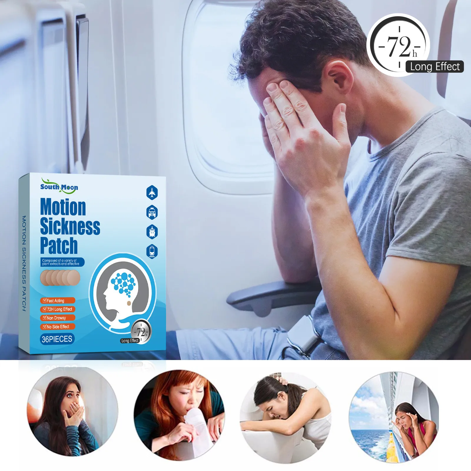 Motion Sickness Patches Bands Relief of Nausea Vomiting and Vertigo in Adults and Kids from Car Travel Seasick Healthy Care Gift motion sickness relief
