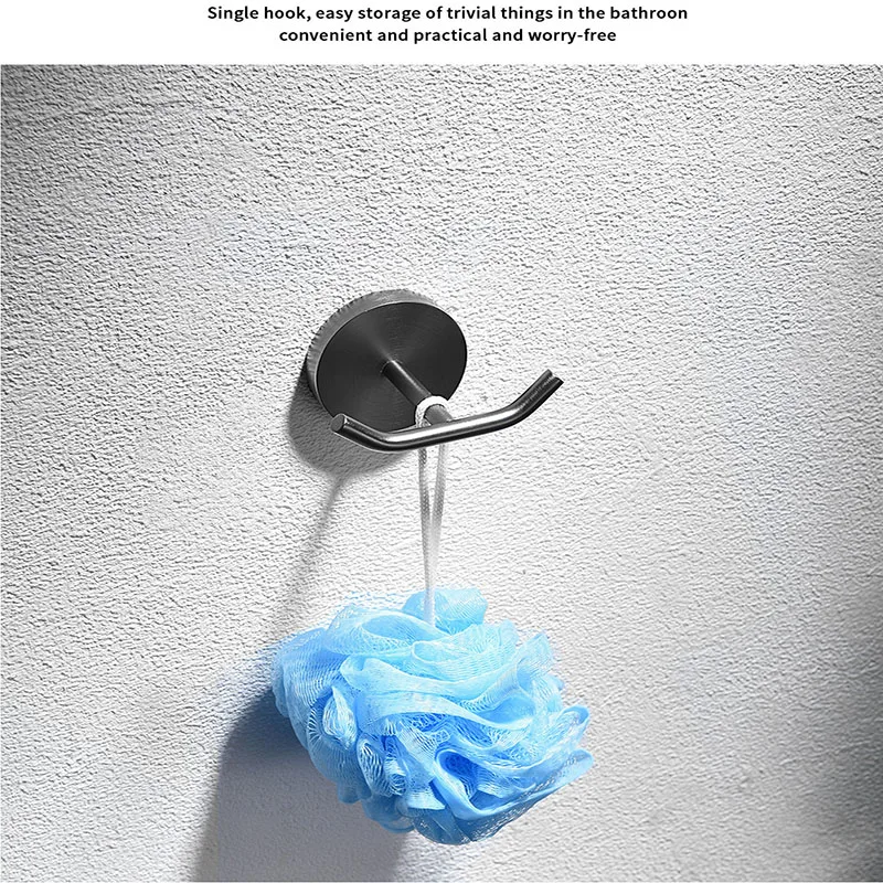 Description Picture 5 of itemGray Bath Towel Rack Stainless Steel Bathroom Shelf Bathroom Towel Rack Toilet Bathroom Hardware Pendant Set