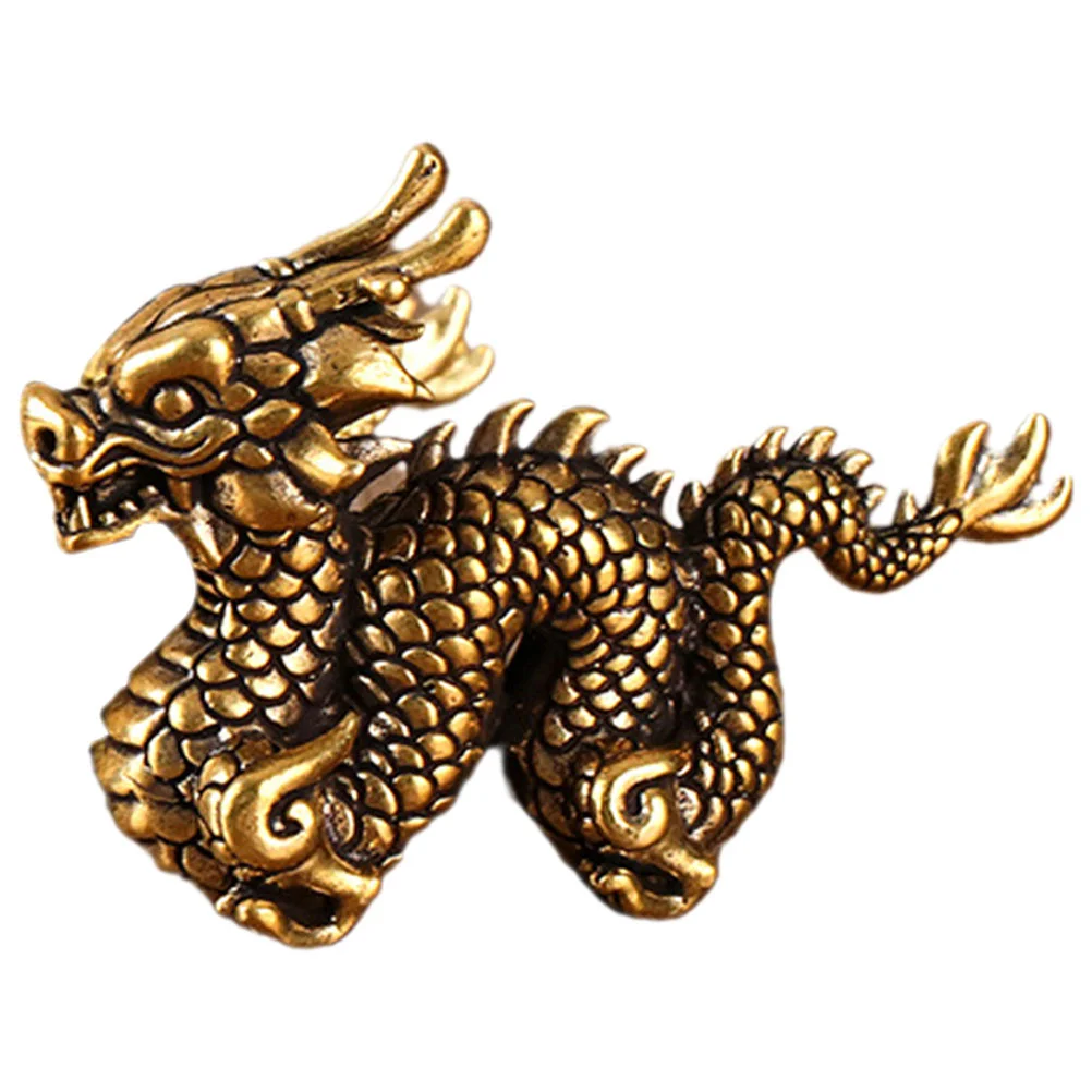 

Zodiac Dragon Statue Desktop Small Brass Paperweight Dragon Figurine Ornament Copper Craft