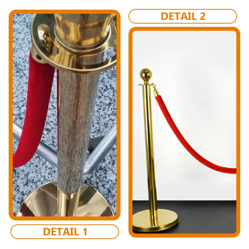 Stanchion Rope Crowd Control Rope Queue Barrier Cordon Lanyard Guard Bar Lanyard Small Metal Decorative Reusable