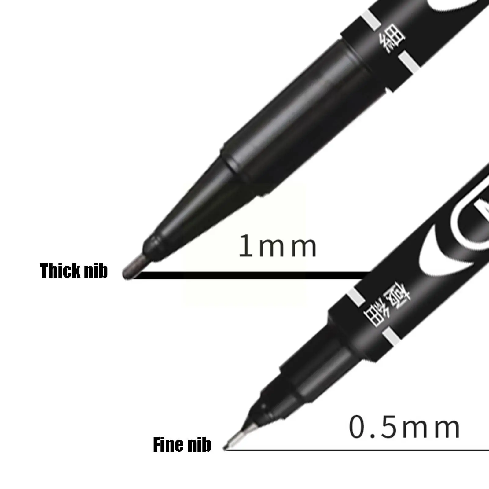 Black Marker Pen Dual Thick And Thin Nib Waterproof Pen Ink Paint Supplies  Painting Permanent Sketchbook Oily Marker B G7k3 - AliExpress