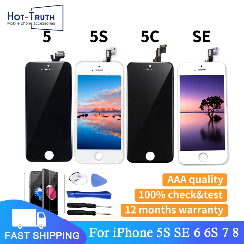 

LCD For iPhone 5 5SE 6 6S 7 Display Touch Screen Replacement Digitizer Assembly For iPhone 6 6S 7 8 With Tools