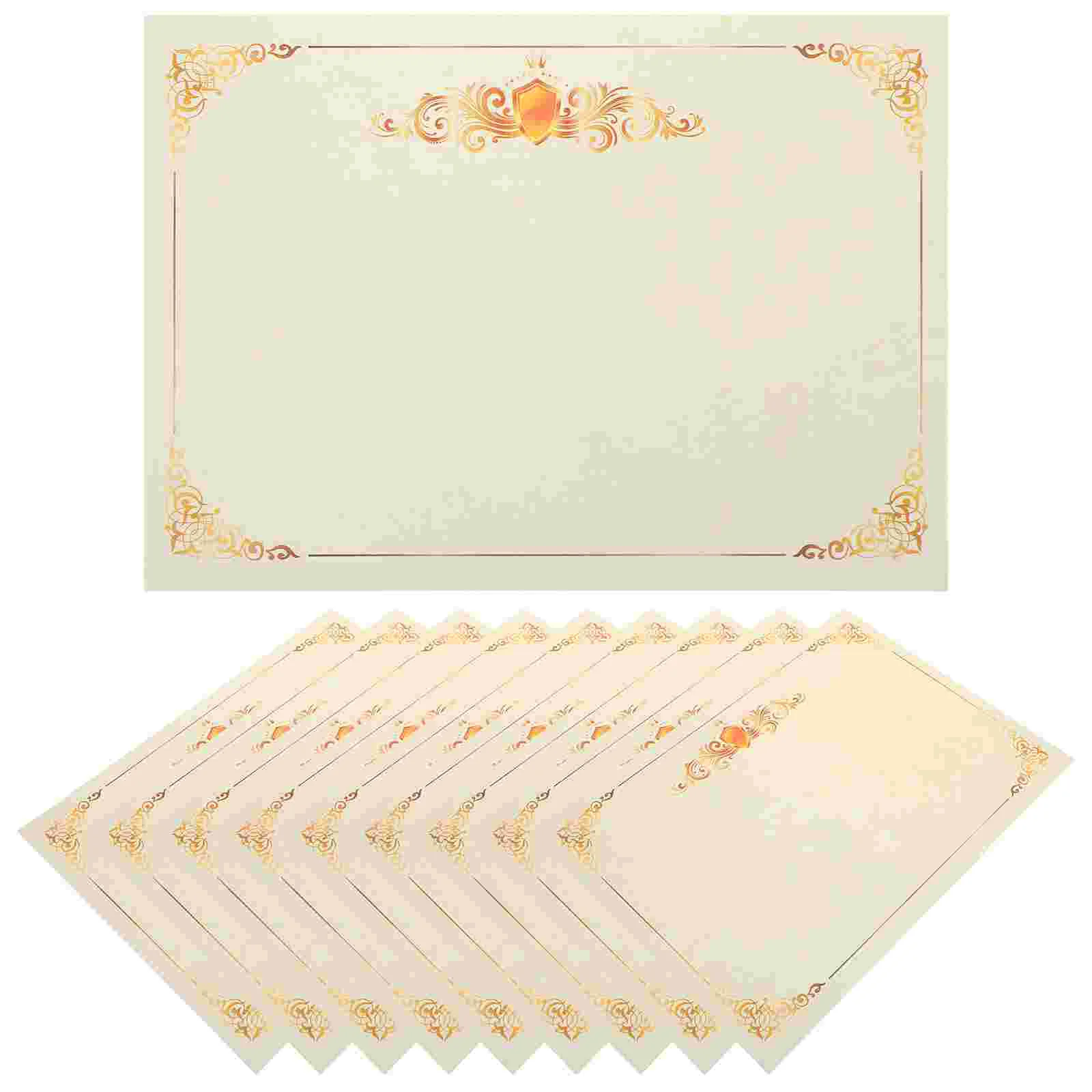 

100 Sheets Award Paper Certificate Blank Certificates Printer Gift Printing Printable Inner High School Diploma Supplies