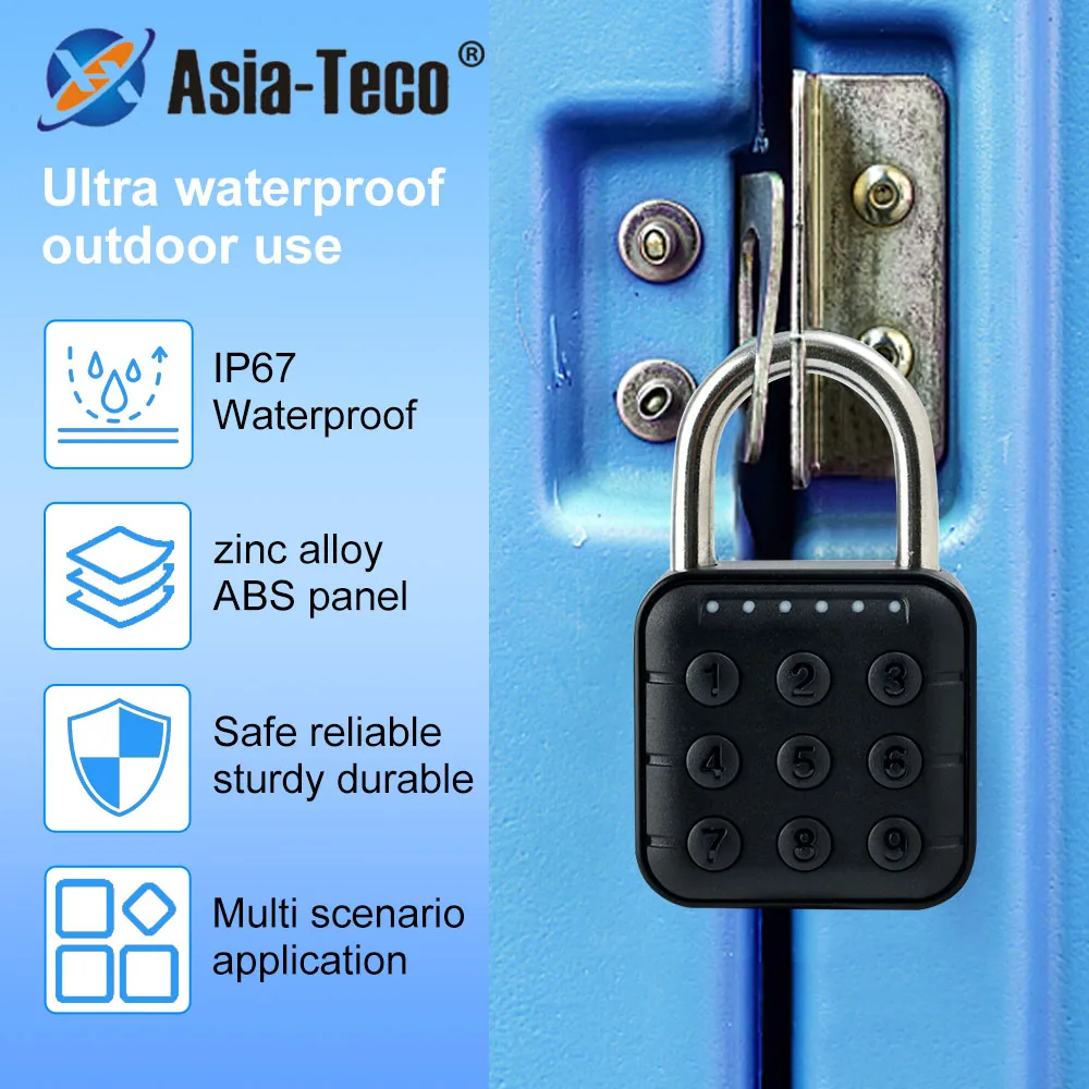Smart Pad Lock Fingerprint Padlock Cabinet Lock Dormitory Anti Theft Lock USB Rechargeable Security Keyless Lock Smart Padlock