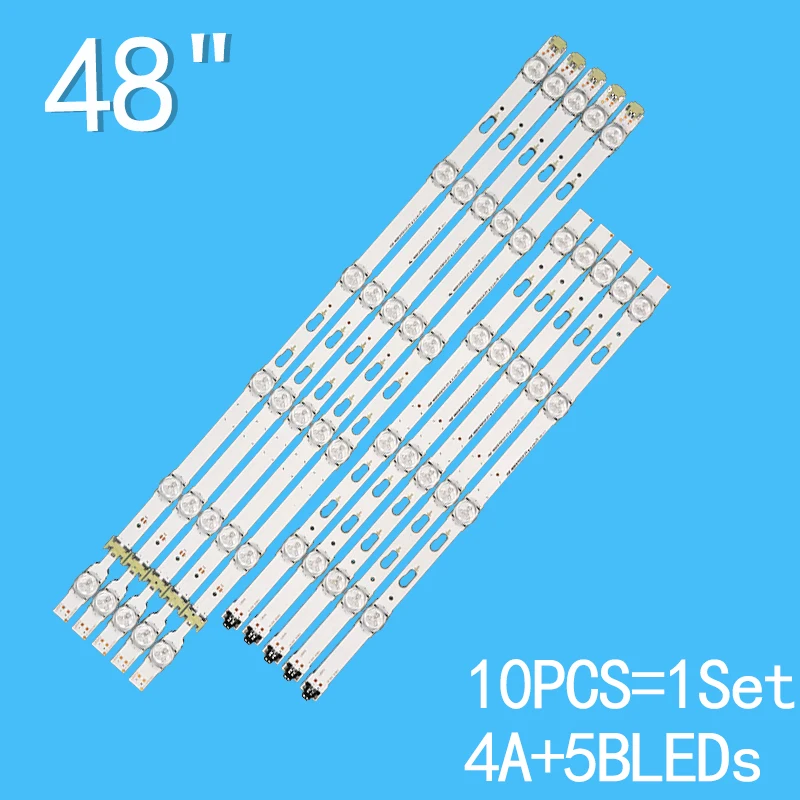 10PCS 3V 4+6 light A+B=775mm for Samsung 48 inch V5DF-480DCA-R2 V5DF-480DCB-R2 BN96-34785A BN96-34786A UE48J630AK UE48J6300 LED 60pcs led strip for samsu ue48ju6060 ue48ju6400 v5du 480dca r1 v5du 480dcb r1 bn96 34793a bn96 34794a un48ju6000 ua48ju6670