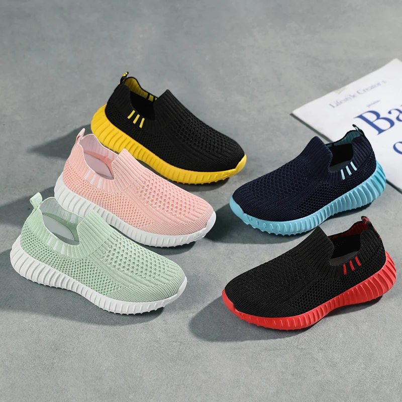 Laufschuhe, Sportschuhe, Kinderschuhe, Jungen, Kindersocken, Sneaker für große Mädchen, atmungsaktives Mesh, Schulschuh, weiche Sohle, Freizeitschuhe, Walking-Schuhe_voghion.com
