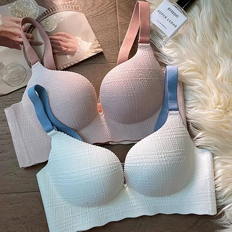 

Seamless Underwear For Women With Small Breasts Small Breastse Enlarged Anti-sagging One-pieceWithout Wire Rings bra