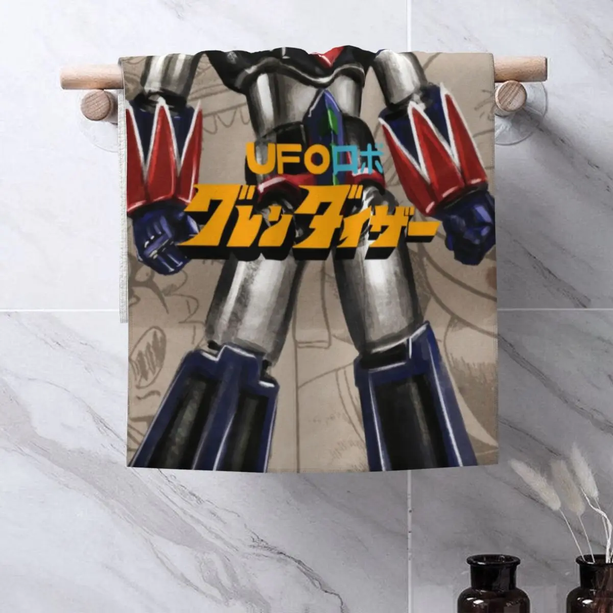Grendizer Anime Towel Cotton UFO Robot Goldorak Beach Pool Bath Towels 2