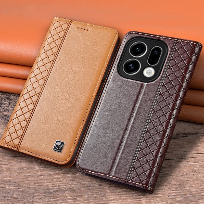 Luxury Genuine Leather Flip Case with Magnetic Closure and Card Pocket Wallet Feature