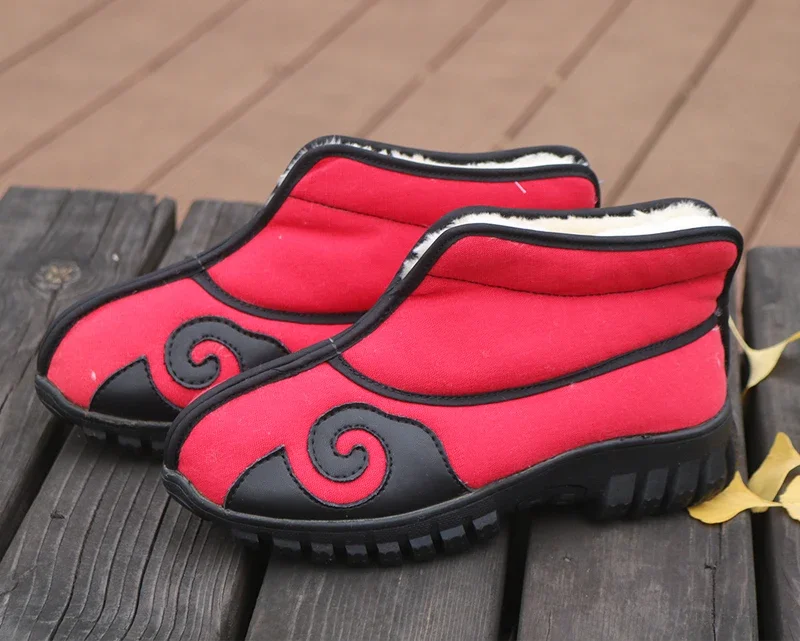 Winter Kung Fu Shoes Tai Chi Wing Chun Chinese Traditional Martial Arts Sports Sneakers Wudang Taoist Manual Cotten Fabric Warm