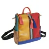 Vintage Genuine Leather Backpack Women Patchwork First Layer Cow Leather Backpacks Casual Ladies Double Shouder Bag 4