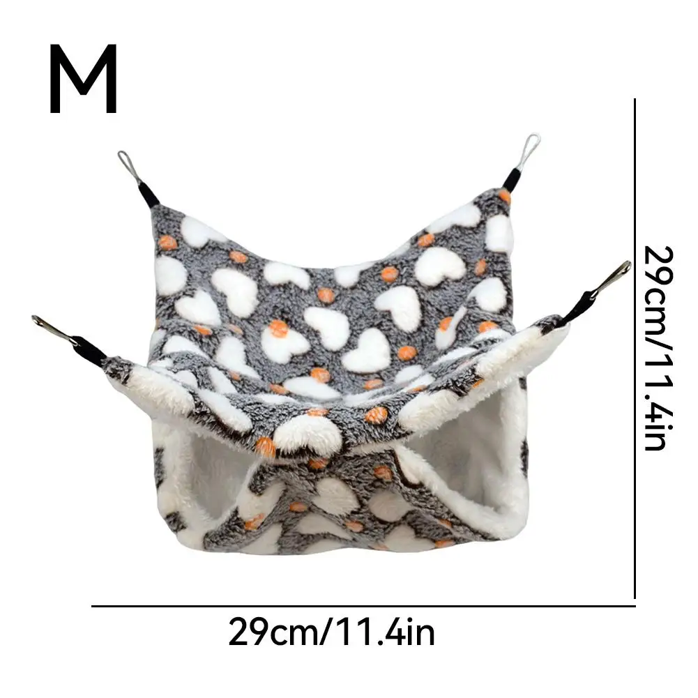 Hängematte für Ratten, doppelt dickes, warmes Plüschbett für Hamster, Hausnest, Schlafsack, hängende Baumbetten, Größe L, M, S – Detail 20