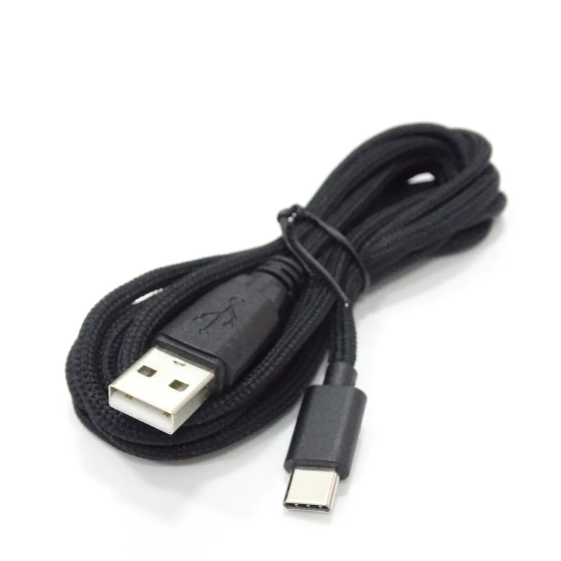 Cable de carga USB tipo C para ratón y teclado, reemplazo de líneas de ratón de 1,8 m, PVC duradero, nailon, color negro