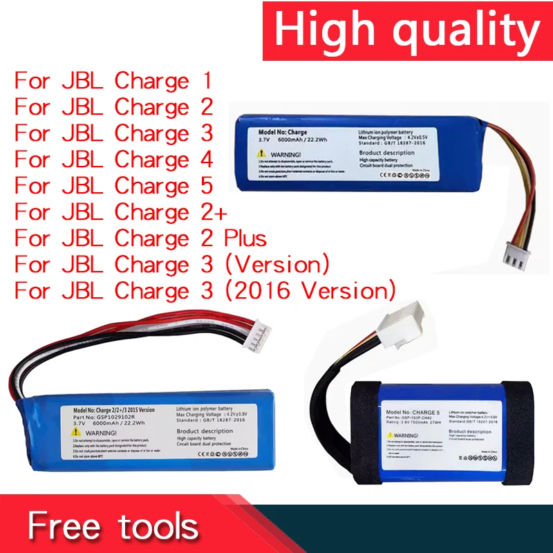 Nuova Batteria Per Jbl Charge 1 2 3 4 5 Charge 2 + Charge 2 Plus Charge 3 2015 2016 Versione Altoparlante Bluetooth Senza Fili