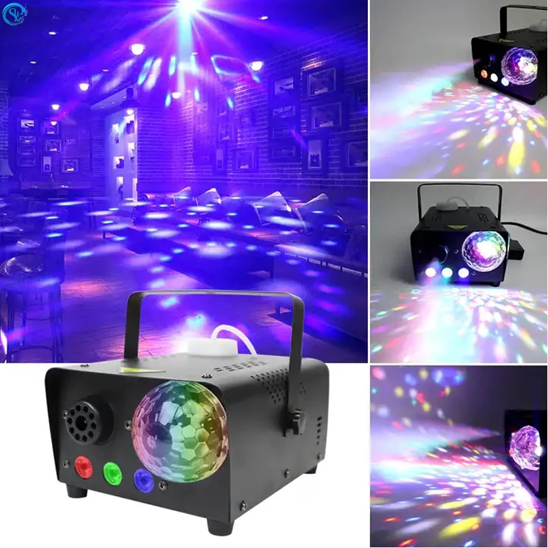 Stage Equipment 500W Remote Control DJ Light RGBW 3 in1 LED Disco Smoke Efftect Projector Fog Machine For Party Music  Weeding new children s outdoor bubble toys dolphin music bubble machine summer bubble electric toys birthday gifts