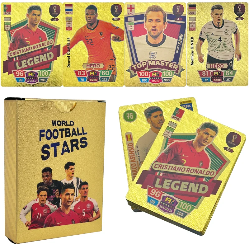 

Ballsuperstar Collection Gold Card All-star Box Ronaldo Football Star Limited Signature Trading Card Football Club Fans Gift Toy