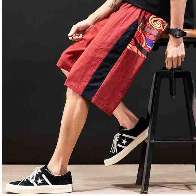 Y2k Clothing Streetwear Jogger Shorts Men Pants Hip Hop Harajuku Sweatpants Casual Loose Print Pocket Shorts Men's Clothing