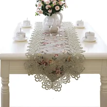 

Hot European Elegant Home Decor Table Runner Bed Flag Tv Cabinet Cover Cloth Pastoral Table Flag Table Cloth Lace Table Runner
