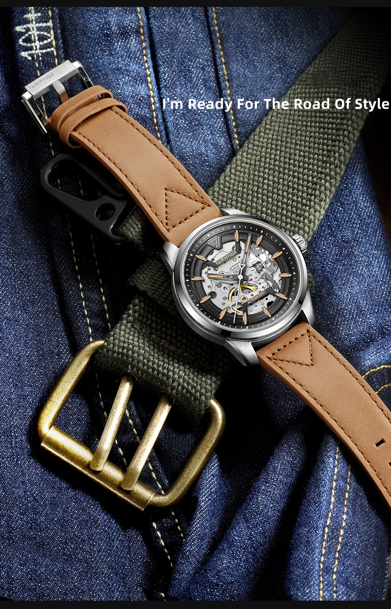 Mark Fairwhale Fashion Trend Men's Waterproof Genuine Skeleton Watch Men's Fully Automatic Mechanical Brand Luminous Watch