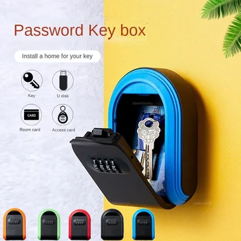 Wall Mounted Key Storage 4 Digit Combination Key Safe Storage Lock Box Plastic Key Safe Box Indoor Outdoor Use For Home Office 1