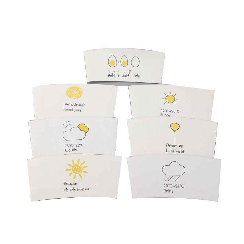 25PCS Disposable Cup Sleeve Paper Kraft for Cold and Hot Drinks Tea Coffee Beverages Co... - SKU DCS01205 - UGI Packaging