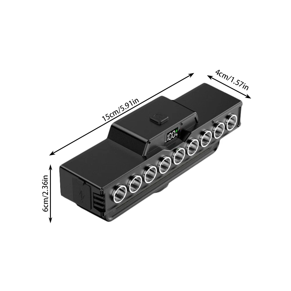 LED Bicycle Headlight USB Charging Cycling Safety Front Lamp Power Display High Brightness Bike Flashlight Bicycle Accessories