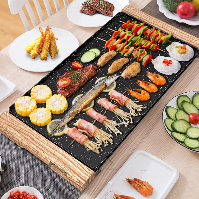 Stone Plate Small Grill Korean Style Non-Stick Griddle Smokeless