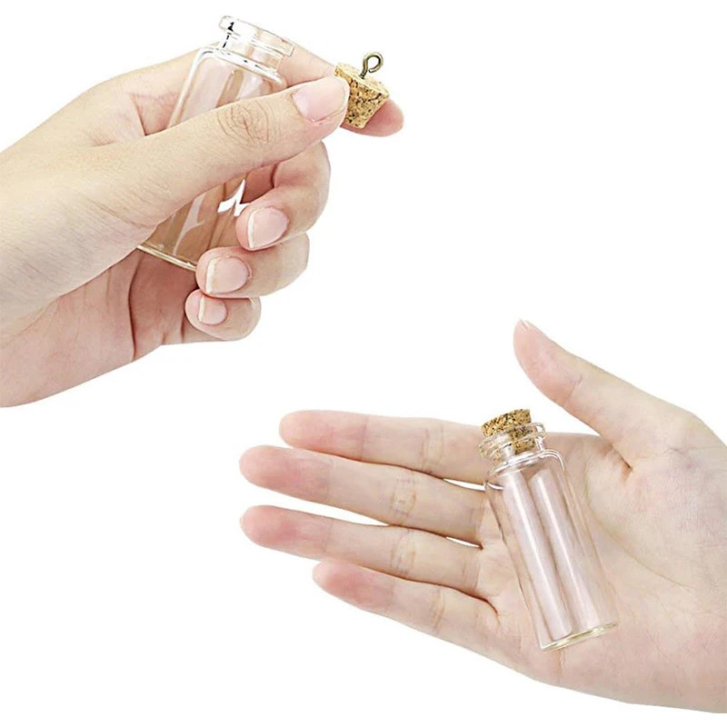 40pcs 20ml 22X80mm Cute Clear Glass Bottles with Cork Stopper Empty Spice Bottles Jars DIY Crafts Vials Storage Wedding Favors
