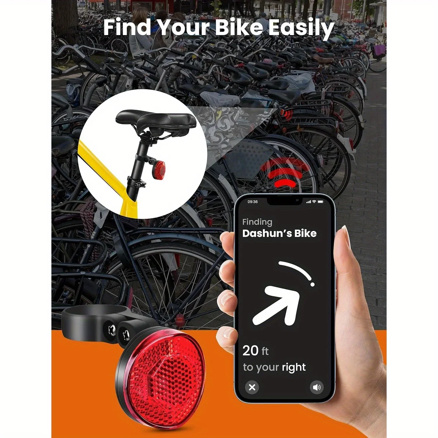 Airtag Bike Mount Hidden, Bicycle Seatpost Mount Compatible with Apple Airtags（no airtag）, Anti-Theft Airtag GPS Tracker Bike