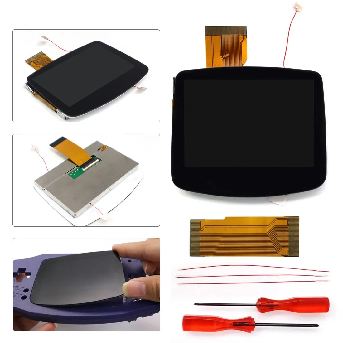 Kits de Habitação Game Boy Advance Botões Azuis Lente Dmg Cinza v5 Pré-laminado Pixel Retro Ips Lcd para Gba Tela de Retroiluminação 2023 - Image 6