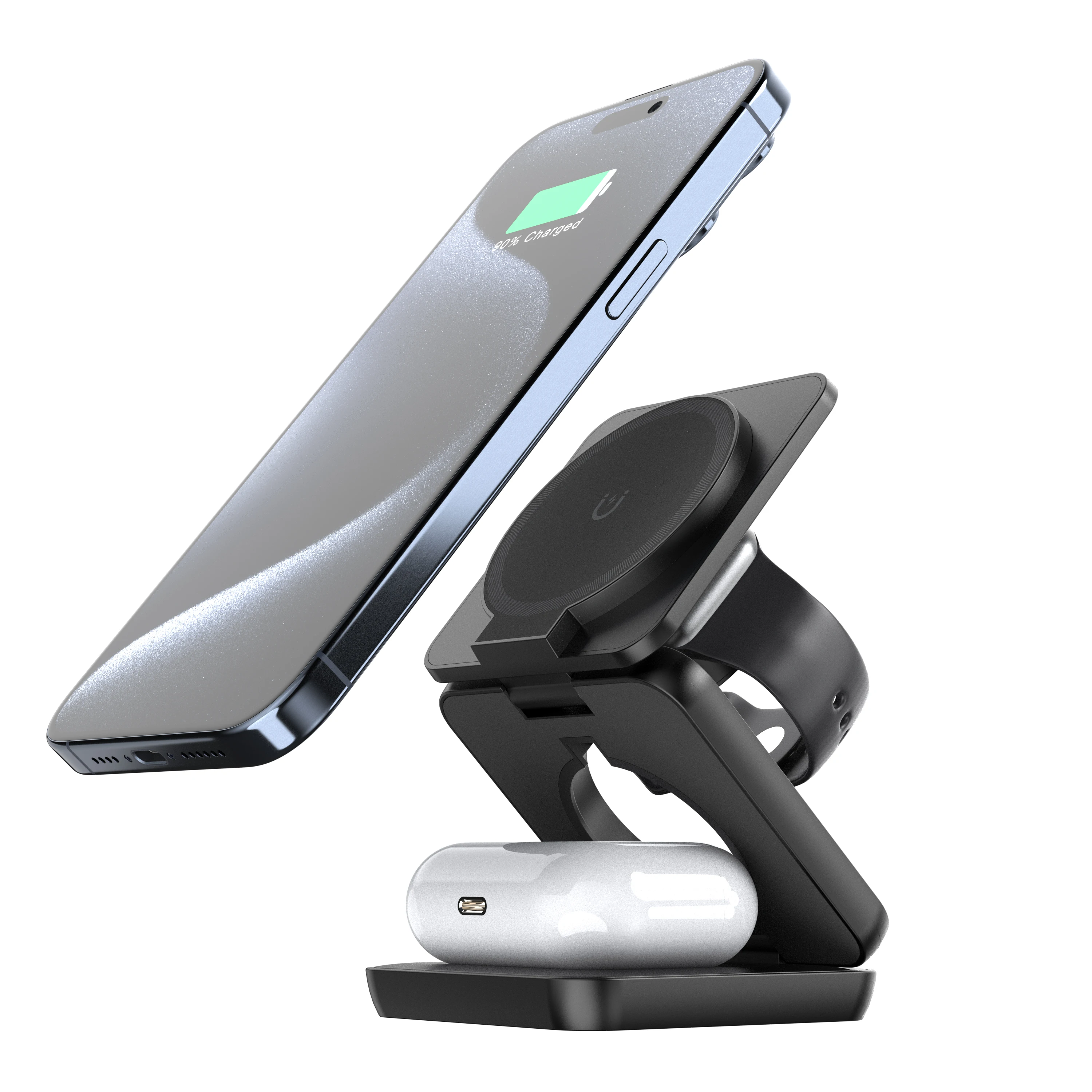 

3 в 1 Складная магнитная Беспроводная зарядная подставка для iPhone 15 14 13 Pro Max IWatch AirPods 3/2 док-станция Держатель для быстрой зарядки