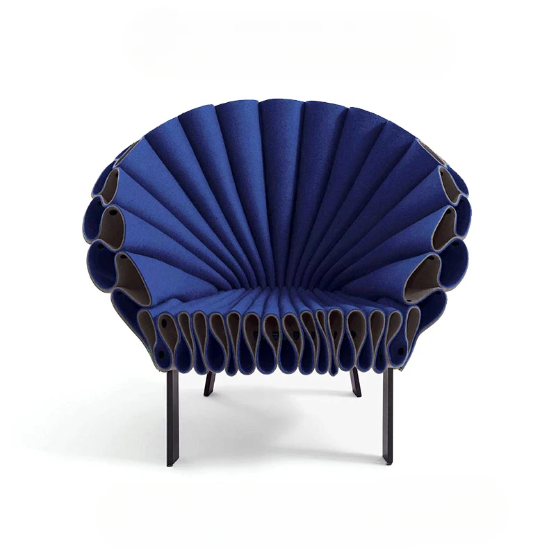

Designer art fashion peacock open screen, creative modeling, casual fan-shaped petal chair