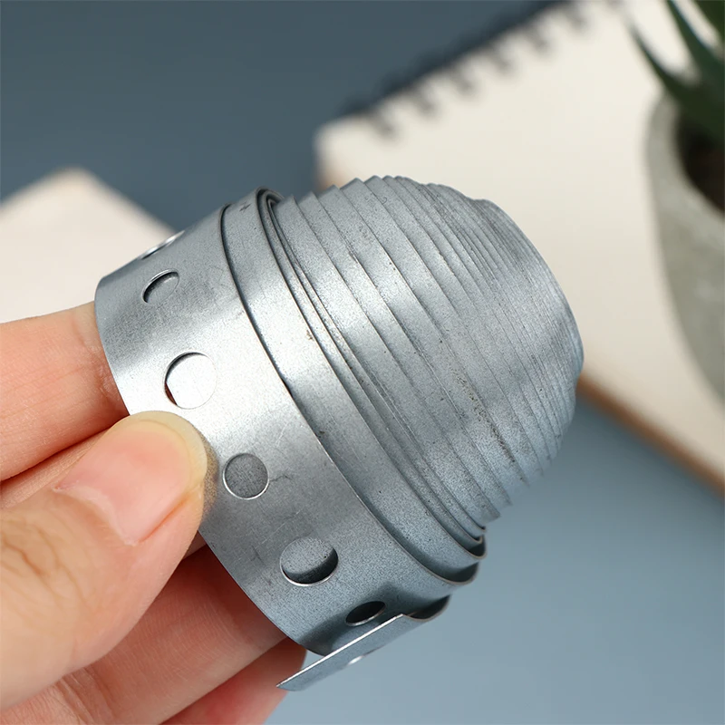 1 Roll Galvanized Steel Pre-Punched Hanger Strap Multi-Slot Pipe Supports Hanging Sheet Metal Work Hardware