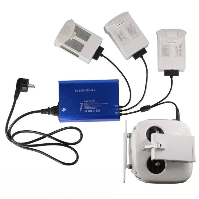 Chargeur 237W pour drone DJI Phantom 4, présenté sur fond blanc avec câble d'alimentation