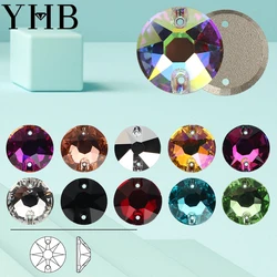 YHB Top Quality XIRIUS Glass Crystal AB Moonlight Sewing Stones Flatback Sew on Rhinestones For Garment Clothes Bags